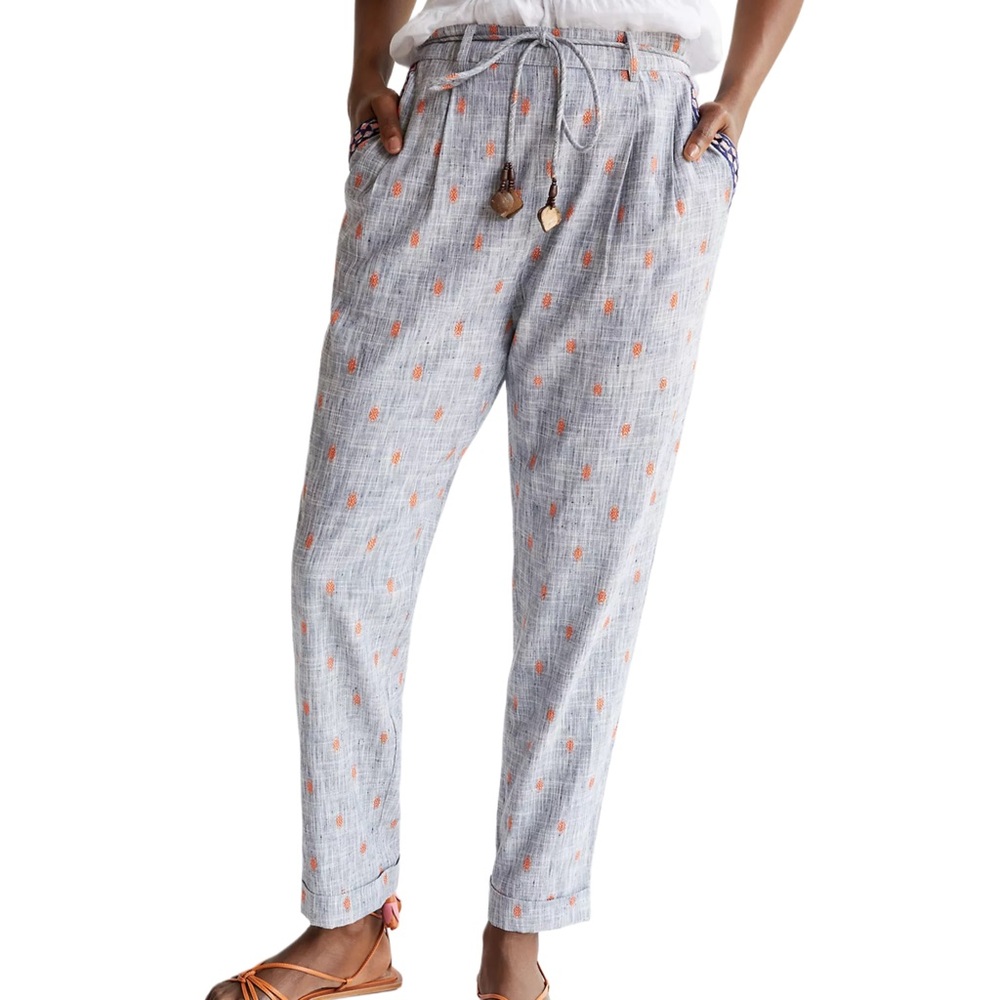 Anthropologie Ollari Tapered Jacquard Pants
